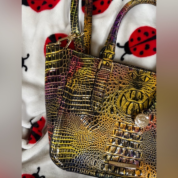 Brahmin Small Ashlee Satchel in Neon Lights Rtl $315 offering at 37% off retail - Picture 4 of 11